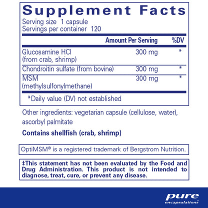 Glucosamine Chondroitin with MSM Pure EncapsulationsGlucosamine Chondroitin with MSM Pure Encapsulations