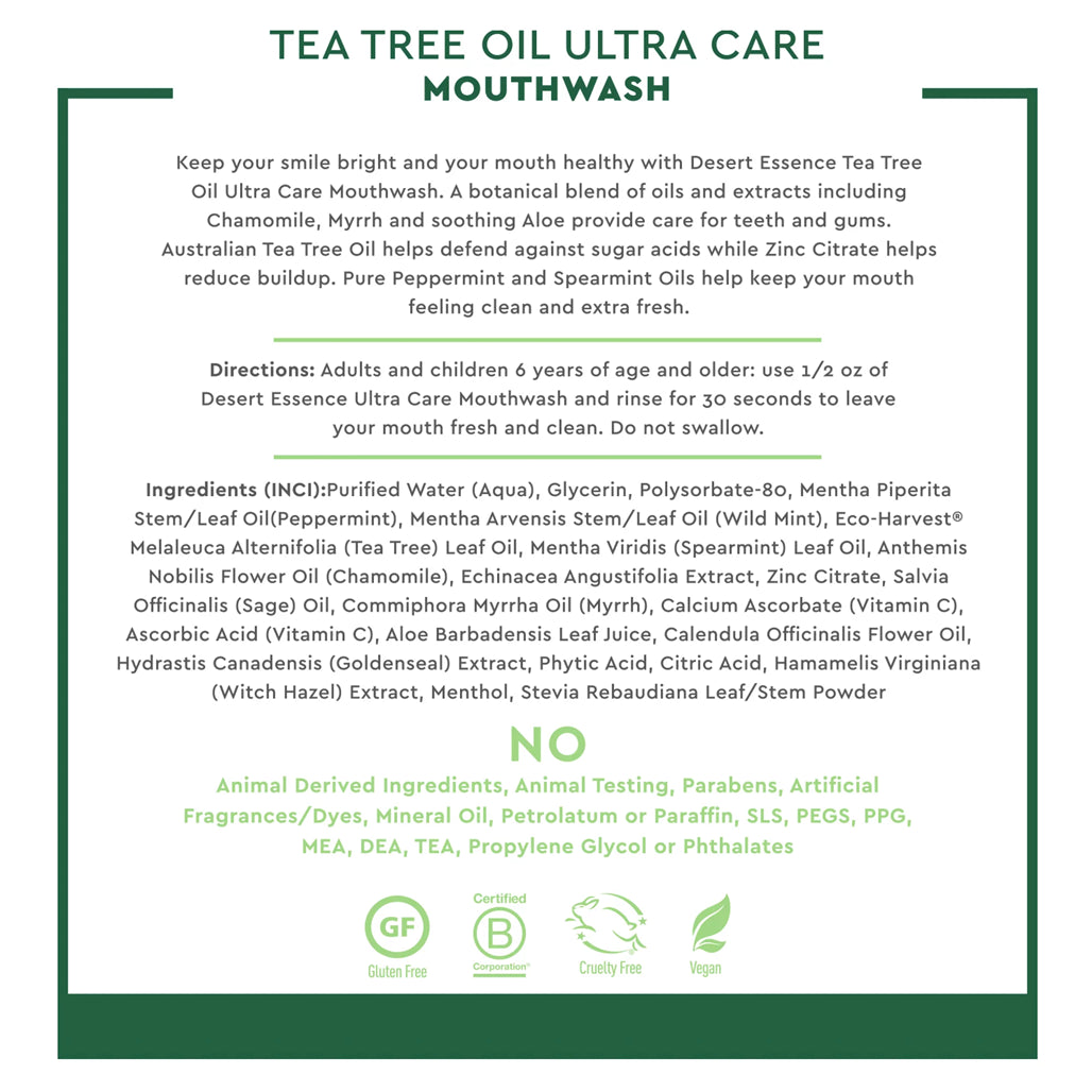 Tea Tree Oil Mouthwash Ultra Care Desert Essence