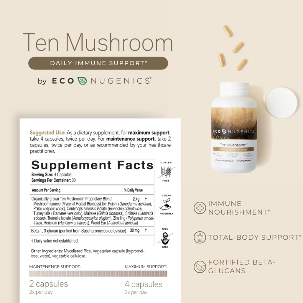 EcoNugenics Ten Mushroom Supplement Facts