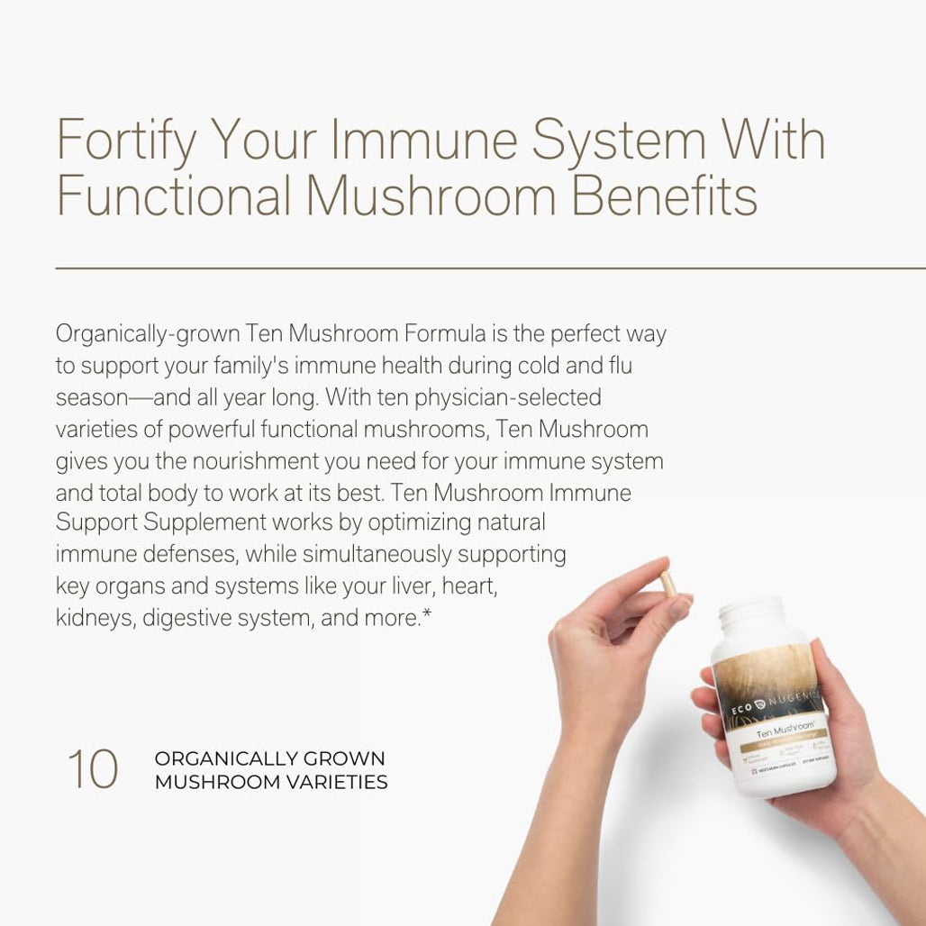 Ten Mushroom by EcoNugenics - Fortify Your Immune System with Functional Mushroom Benefits