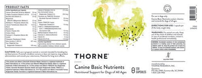 Canine Basic Nutrients Thorne Vet