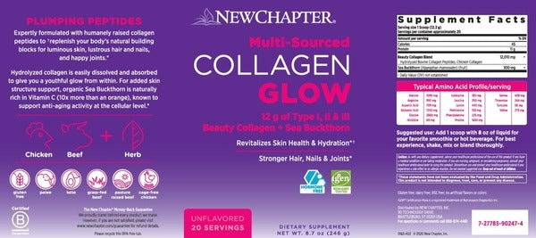Benefits of Collagen Glow  - 20 Servings| New Chapter | Healthy & hydrated skin