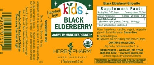 Kids Black Elderberry Alc Free Herb Pharm