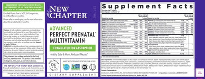 Benefits of Perfect Prenatal MultiVitamin - 96 Veg Caps | New Chapter | Healthy baby & mom