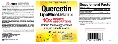 Benefits of Quercetin LipoMicel Matrix - 60 Softgels | Natural Factors | supports immune health