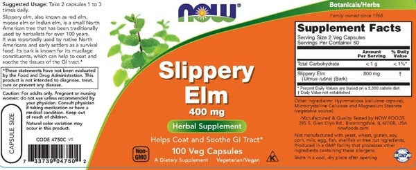 Slippery Elm 400 mg NOW