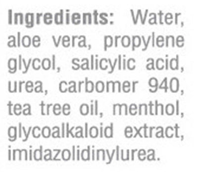 Ingredients of SunSpot ES Gel - Water, aloe vera, propylene glycol