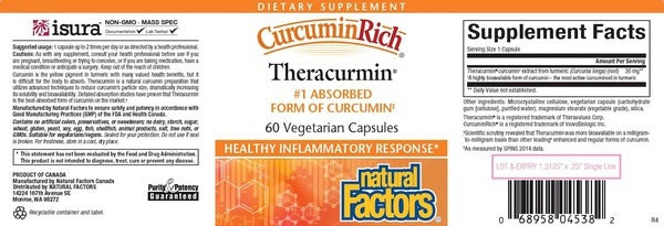 Benefits of Theracurmin - 30 Veg Capsules | Natural Factors | support healthy inflammatory response